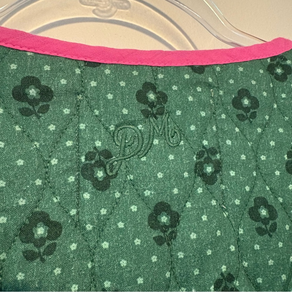 Damson Madder Diana green and pink quilted bow jacket - Picture 10 of 11